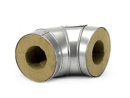 Отвод в оцинковке 530 мм 90 мм 100 кг/м3