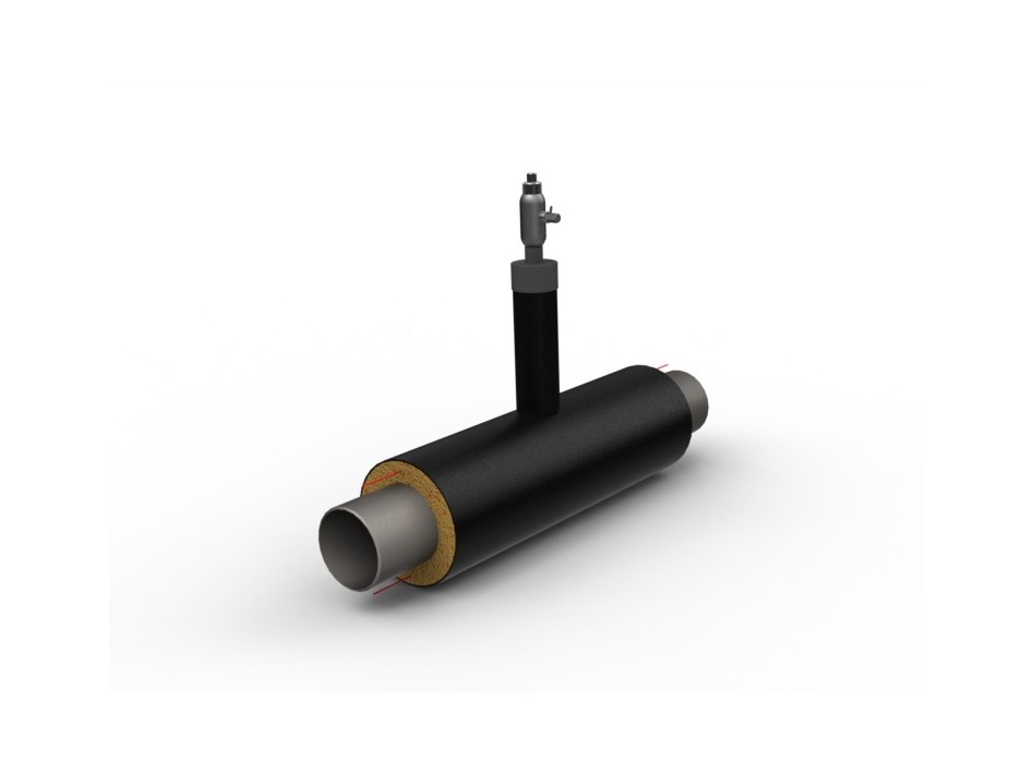 Тройник с шаровым краном воздушника в ППУ изоляции