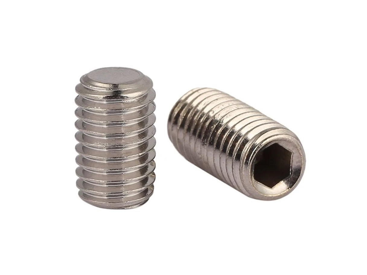 Установочные винты с плоским концом и шестигранным углублением